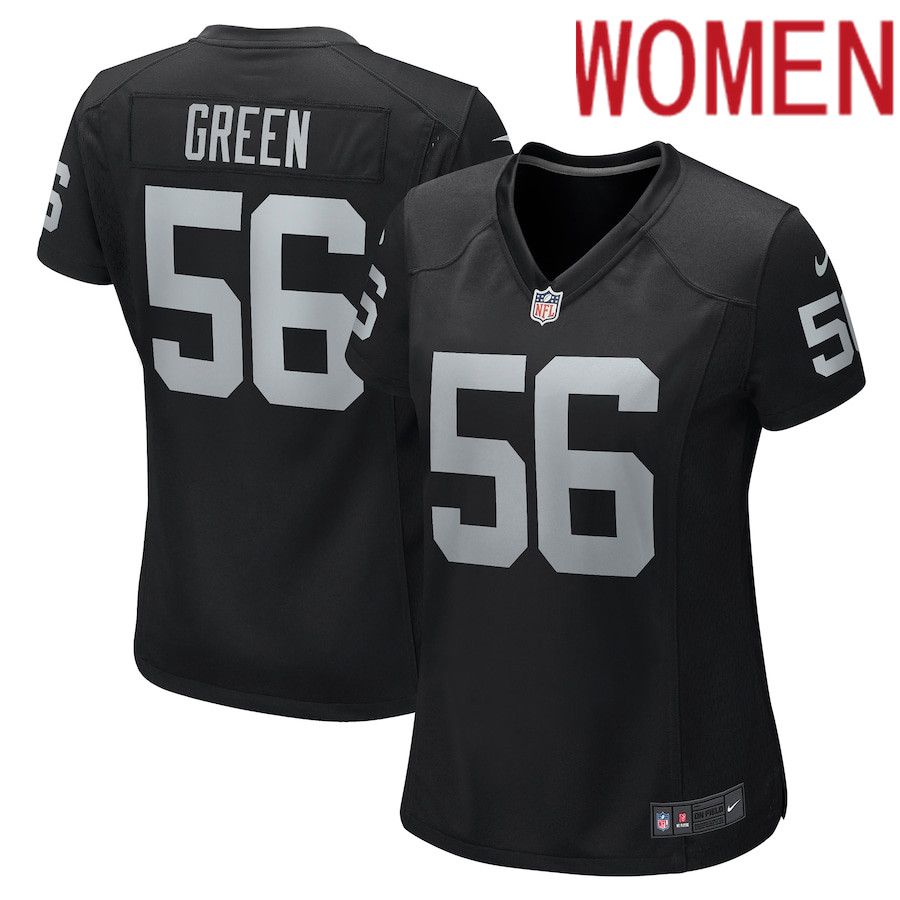 Cheap Women Oakland Raiders 56 Gerri Green Nike Black Player Game NFL Jersey